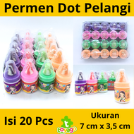 Permen Dot Keras/Permen Dot Pelangi Isi 20 Pcs Grosir (Permen Dot Keras toyago toys)
