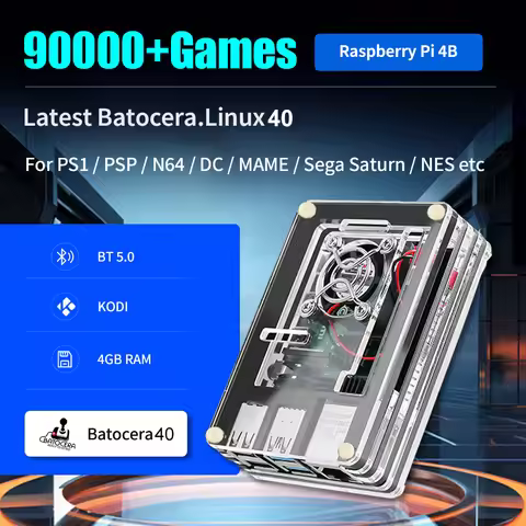 Raspberry Pi 4 Model B 4G RAM Retro Video Game Console Latest Batocera 40 OS 4K Output with 90000+ G