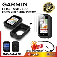 GARMIN Edge 550 850 Meter Cover Silicone Case Tempered Glass Screen Protector Touch Screen Bike Comp
