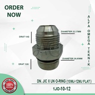 JIC 5/ 8" x UN 3/ 4" HYDRAULIC HOSE DOUBLE NEPEL ADAPTOR Oring 10MJ-12MJ