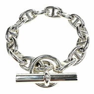 Mint condition ◇ HERMES Chaine d'Ancre MM AG925 bracelet, 14 links, silver, with case, made in Franc