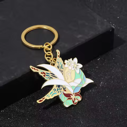 Anime Final Fantasy XIV FF14 Keychain Estinien Wyrmblood Pendant Key Chain for Women Men Kids Keyrin