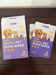 HICC PET Glove wipes 寵物低敏手套形清潔濕巾 椰子油配方- 1盒6片,獨立包裝。