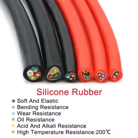 Ultra Soft Multi-Core Silicone Rubber Cable 2 3 4 6 Cores Red Black 0.3mm²~6mm² Flexible Insulated C