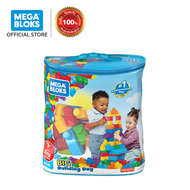 Mega Bloks First Builders Big Building (Bag) บล็อกเมก้า ชุดตัวต่อ ถุงใหญ่ ตัวต่อ 80 ชิ้น สีฟ้า (DCH