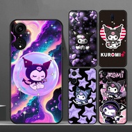 V6C Kuromi cute cartoon for OPPO Reno 12F Reno12FS 12 TPU soft silicone black frosted casing