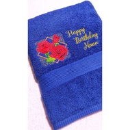 Tuala Dewasa Sulam  Embroidery Towel (hantaran tunang kahwin, hadiah, korporat, syarikat, sekolah, guru, PIBG)