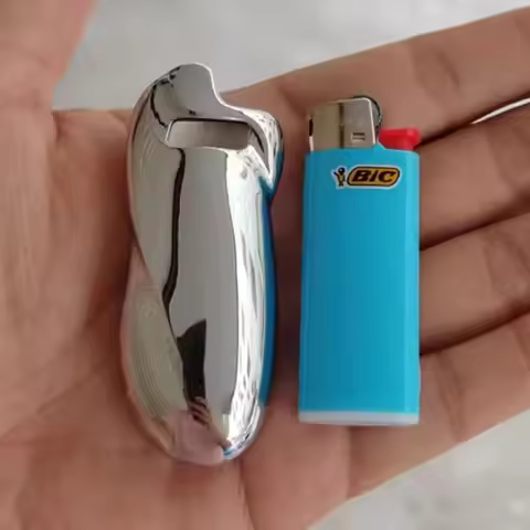 Shiny Zinc Alloy Chromed Metal Shell For Small Bic Lighter J5 J25 No Lighter