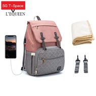 ✓❃▲LEQUEEN Diaper Bag Multi Function Large Capacity Nappy Bag Organizer with Changing Pad Backpack M