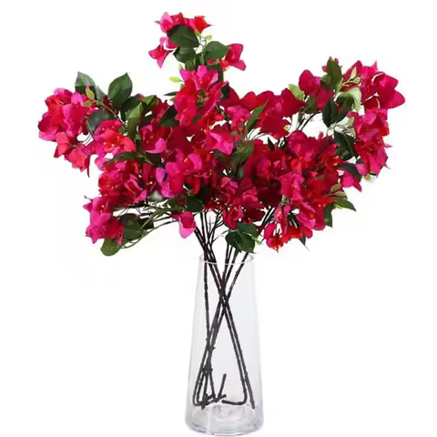 5pcs Silk Bougainvillea Glabra Artificial Bougainvillea Spectabilis Flower Branches for Wedding Cent