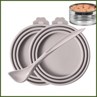 Cat Food Can Lids 2pcs Silicone Cat Food Jar Lid Cover Stretchable Cover Universal Can Lids Caps with Spoon naiesg naiesg