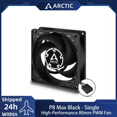 ARCTIC P8 Max High-Performance 80mm Case Fan,PWM Controlled 500–5000 RPM,Optimised for Static Pressu