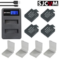 4X SJCAM Sj4000 Battery +USB LCD Dual Charger for SJCAM SJ4000 SJ5000 SJ6000 SJ8000 EKEN 4K H8 H9 GI