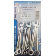 Inch 5/32-7/16 Octopus Brand 10 Pieces Set Mini Socket Wrench 474.1000