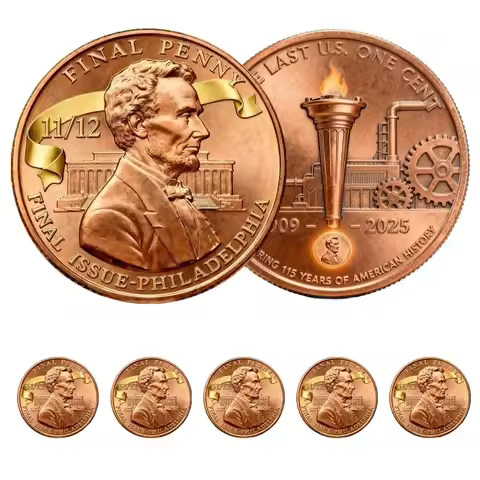 1909–2025 Date Lincoln Souvenir Coin Collection Historic Souvenir Tribute Token Last Year Historical