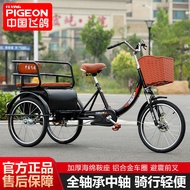 Flying Pigeon Elderly Tricycle Pedal Bicycle Elderly Human Scooter Pedal Car Elderly Lightweight Double Car