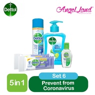 (Prevent from Coronavirus) Dettol Stay Healthy Bundle [Sanitizer 50ml + 2x Wipes Sen 10s + Spray 450ml + Handwash 250g]