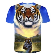 2021 Summer New Anime T-shirt Spain Men's Clothing 3d Tiger Print Short Sleeve T-Shirt Hip-hop Personality Casual Tshirts XS-6XL