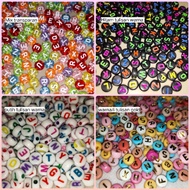 (CHOOSE LETTER) WHITE alphabet letter beads, white alphabet