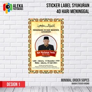 Sticker Syukuran 40 Hari 100 Hari 1Tahun Haul Meninggal