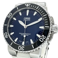 นาฬิกาข้อมือชาย ORIS Aquis Date 01 733 7653 มือสอง ฝาหลังแบบโครงกระดูก กลไกสแตนเลสสตีล/ยาง หน้าปัดสี