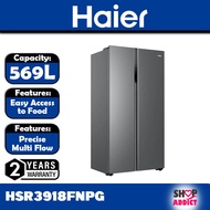 Haier Side By Side Series Twin Inverter Refrigerator (569L) HSR3918FNPG Peti Sejuk 2 Pintu