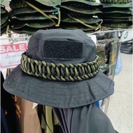 Black Brim Hat With Paracod Rope