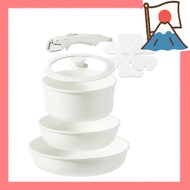 [Direct from Japan] Detachable Handle Nonstick Cookware Set 7-Piece IH Gas Compatible CAROTE Ice Cre