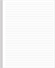 Unpunched Lined Paper, Ruled Filler Paper, 100Sheets / 200Pages Loose-Leaf Paper, 100gsm White Paper, 8.5'' x 11''