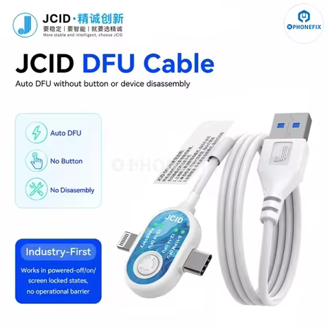 JCID Auto DFU Cable System Restore for iPhone 8-16 iPad MacBook One Key Enter DFU Mode Flashing Diag