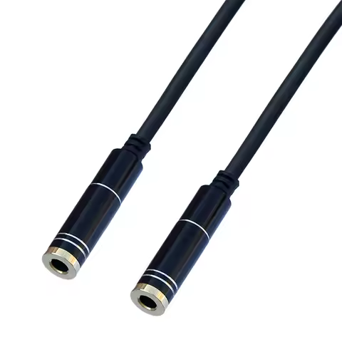 4Pole 3.5mm Jack Female to Female Extension Stereo Audio Cable Adaptor 20cm