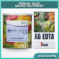 Agrishop AG Tech 1kg Ferum (Fe) 13.2% EDTA Micro Nutrients | Fertilizer Baja AB Sayur Daun Buah Fert