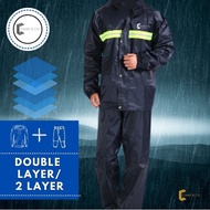 ส่งฟรี Canel & Co Premium Raincoat Rainsuit พรีเมี่ยม ชุดกันฝน เสื้อกันฝน มีแถบสะท้อนแสง เสื้อกันฝนแ
