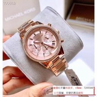 【專櫃盒裝】MK 男錶 機械錶 男士腕錶 石英錶 三眼計時-石英鑲鑽女錶MK6357