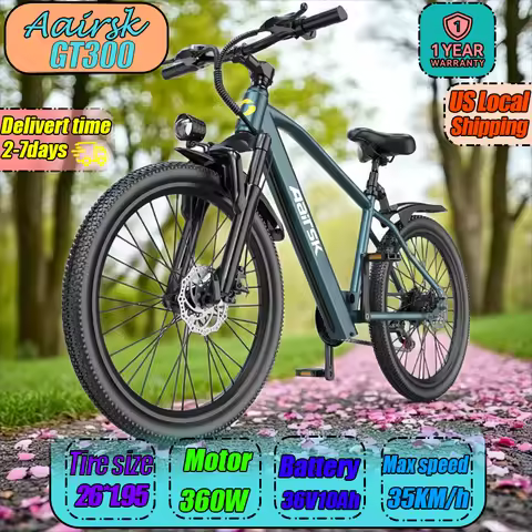 Aairsk GT300 E-Bike 400W Motor 36V10AH Battery Electric Bicycle Mountain Trail Adult City Commute El
