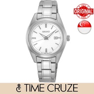 [Time Cruze] Seiko SUR633 Classic Analog Quartz Stainless Steel White Dial Women Watch SUR633P1 SUR6