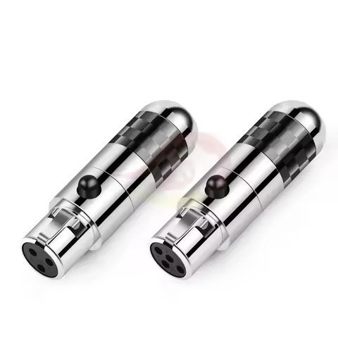 Mini XLR Connector 3/4 Pins Rhodium Plated Jack Audio Adapter Plug Speaker Terminal Mic For Abyss126