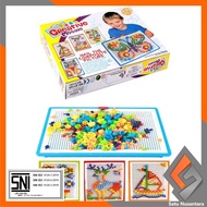 SN-M14 Children's Educational Toys Creative Mosaic Stacking Nails 3D Puzzle Block Mushroom Nail Boar