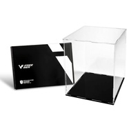 iFREEMEN Premium Acrylic Display Case for Large Figures (30x25x25cm, Black Base + Mirror Back)