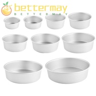 BETTER-MAYSHOW Cake Bake Pan, Aluminum Alloy Round Cake Tin,  4/5/6/7/8/9/10 Inch Non-Stick Heat-Res