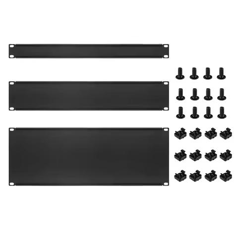 3 Pcs 1U 2U 4U Blank Panel Metal Rack Mount, Filler Panel Mount Spacer Rack Panel Kit for Enclosure 