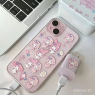 Pink Melody Compatible with iPhone15/14/13promax Phone Case 12p/11pro Transparent xr/xs All-Inclusiv