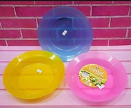 1 Lusin Piring Makan Plastik Cristal NO,9