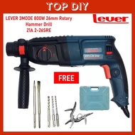LEVER 3MODE 800W 26mm Rotary Hammer Drill Z1A 2-26SRE + 710W 4ANGLE GRINDER (VPAG1005)