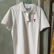 Ami Polo Shirt White New With Tags
