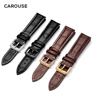 16 18 19 20 21 22 24mm Width Carouse Watchband Soft Calf Genuine Leather Watch Strap Watch Band for 