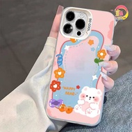 SS904 Premium Hologram Case Silicone Aesthetic Tulip Pink Bear For XIAOMI REDMI A5 14C 14T PRO 13 13