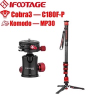 IFOOTAGE Cobra 3 C180F-P+MP3O Panoramic spherical head , 71" Monopod , Carbon Fiber Travel Monopod w