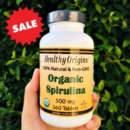 25% Sale!!! EXP.06/25 สาหร่ายสไปรูลิน่า ออแกนิค Organic Spirulina 500 mg 360 Tablets (Healthy Origin