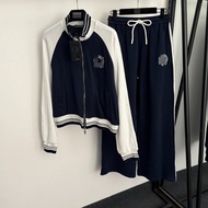 Chrome Hearts Women's Autumn Winter New Sports Casual Color Block Raglan Sleeve Jacket Drawstring Wi